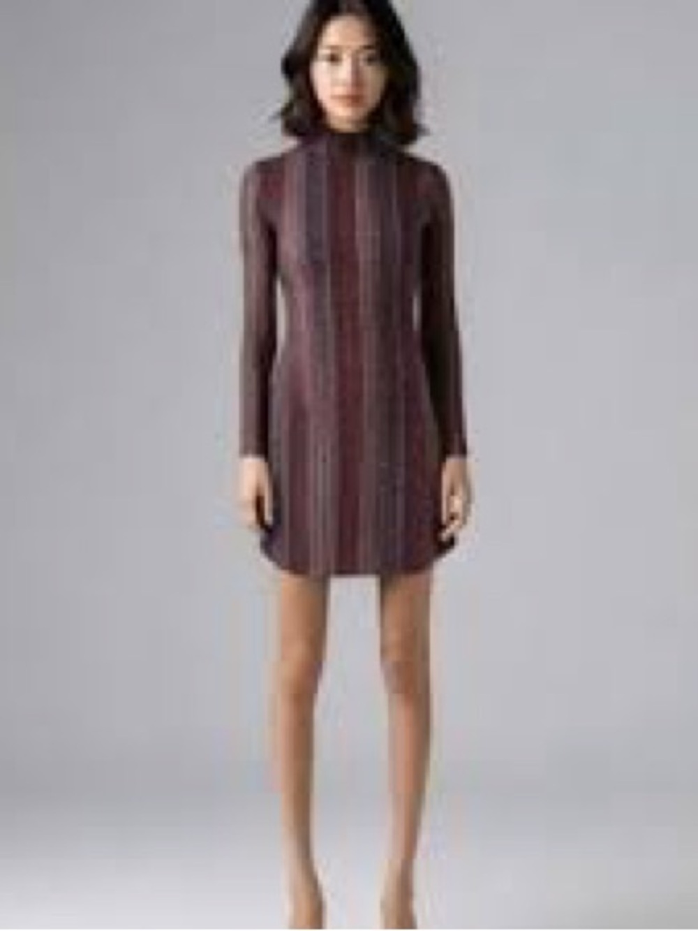 BCBGeneration A-Line Long Sleeve Mock Neck Dress Multi Tribal Size‎ S